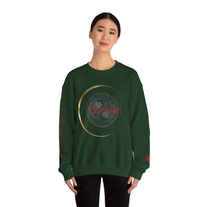 Gievari Crewneck - Gray/Red | "Just Be You" Sleeve Print, Filipino Sun, 50/50 Cotton-Poly Blend